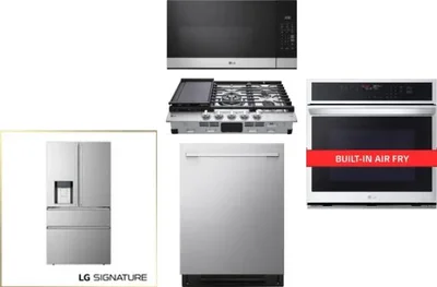 5 Piece Package Includes Refrigerator, Cooktop, Wall Oven, Microwave And Dishwasher