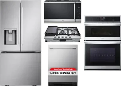 5 Piece Package Includes Refrigerator, Cooktop, Wall Oven, Microwave And Dishwasher