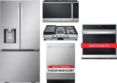 5 Piece Package Includes Refrigerator, Cooktop, Wall Oven, Microwave And Dishwasher