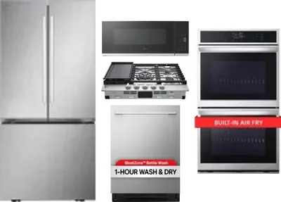 5 Piece Package Includes Refrigerator, Cooktop, Wall Oven, Microwave And Dishwasher