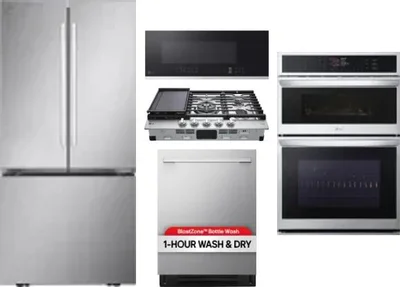 5 Piece Package Includes Refrigerator, Cooktop, Wall Oven, Microwave And Dishwasher