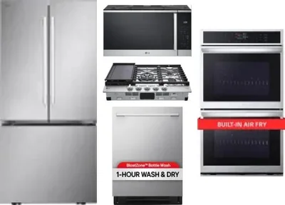 5 Piece Package Includes Refrigerator, Cooktop, Wall Oven, Microwave And Dishwasher