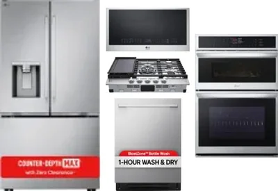 5 Piece Package Includes Refrigerator, Cooktop, Wall Oven, Microwave And Dishwasher