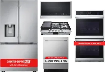5 Piece Package Includes Refrigerator, Cooktop, Wall Oven, Microwave And Dishwasher
