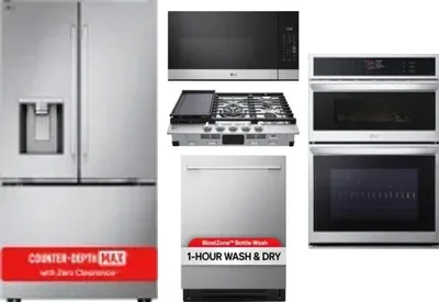 5 Piece Package Includes Refrigerator, Cooktop, Wall Oven, Microwave And Dishwasher