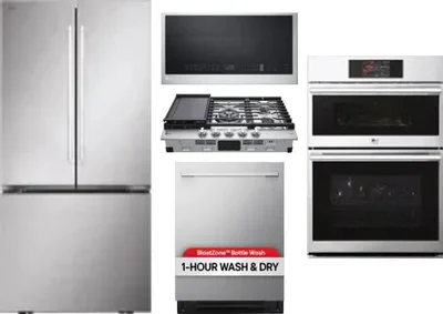 5 Piece Package Includes Refrigerator, Cooktop, Wall Oven, Microwave And Dishwasher