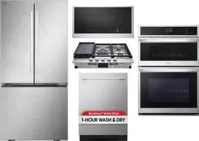 5 Piece Package Includes Refrigerator, Cooktop, Wall Oven, Microwave And Dishwasher