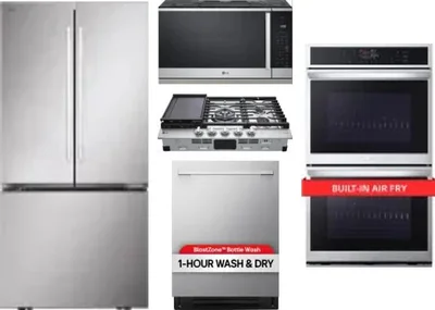 5 Piece Package Includes Refrigerator, Cooktop, Wall Oven, Microwave And Dishwasher