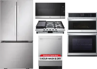 5 Piece Package Includes Refrigerator, Cooktop, Wall Oven, Microwave And Dishwasher