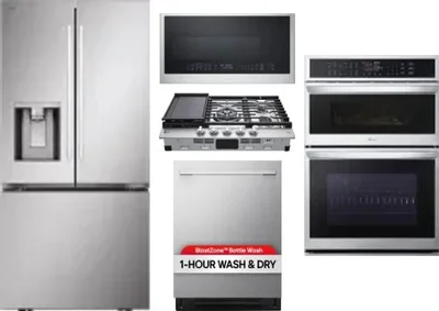 5 Piece Package Includes Refrigerator, Cooktop, Wall Oven, Microwave And Dishwasher