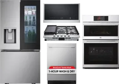 5 Piece Package Includes Refrigerator, Cooktop, Wall Oven, Microwave And Dishwasher
