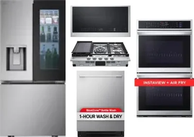 5 Piece Package Includes Refrigerator, Cooktop, Wall Oven, Microwave And Dishwasher
