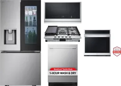 5 Piece Package Includes Refrigerator, Cooktop, Wall Oven, Microwave And Dishwasher