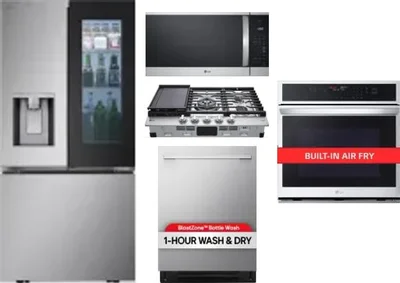 5 Piece Package Includes Refrigerator, Cooktop, Wall Oven, Microwave And Dishwasher