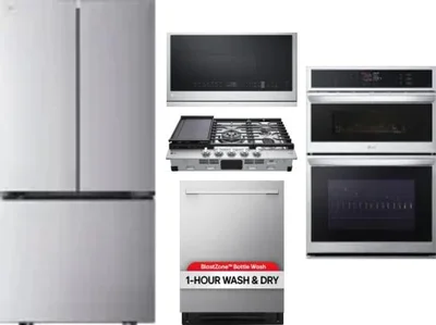 5 Piece Package Includes Refrigerator, Cooktop, Wall Oven, Microwave And Dishwasher