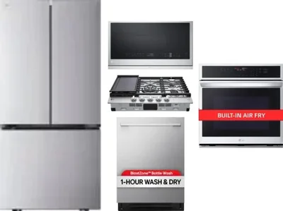 5 Piece Package Includes Refrigerator, Cooktop, Wall Oven, Microwave And Dishwasher