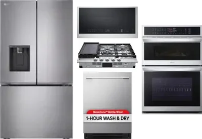 5 Piece Package Includes Refrigerator, Cooktop, Wall Oven, Microwave And Dishwasher