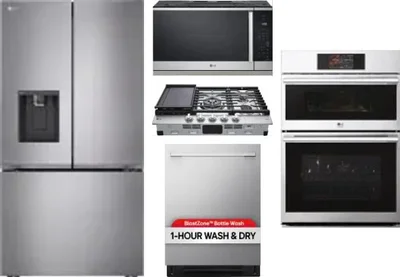 5 Piece Package Includes Refrigerator, Cooktop, Wall Oven, Microwave And Dishwasher