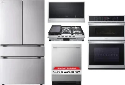 5 Piece Package Includes Refrigerator, Cooktop, Wall Oven, Microwave And Dishwasher