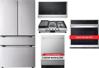 5 Piece Package Includes Refrigerator, Cooktop, Wall Oven, Microwave And Dishwasher