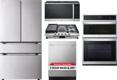 5 Piece Package Includes Refrigerator, Cooktop, Wall Oven, Microwave And Dishwasher