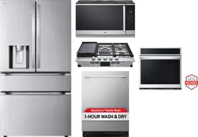 5 Piece Package Includes Refrigerator, Cooktop, Wall Oven, Microwave And Dishwasher