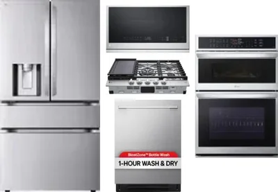 5 Piece Package Includes Refrigerator, Cooktop, Wall Oven, Microwave And Dishwasher