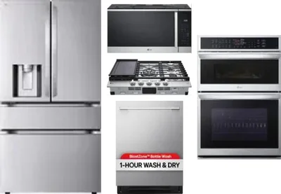 5 Piece Package Includes Refrigerator, Cooktop, Wall Oven, Microwave And Dishwasher
