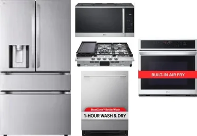 5 Piece Package Includes Refrigerator, Cooktop, Wall Oven, Microwave And Dishwasher