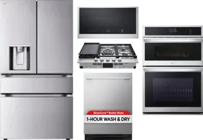 5 Piece Package Includes Refrigerator, Cooktop, Wall Oven, Microwave And Dishwasher