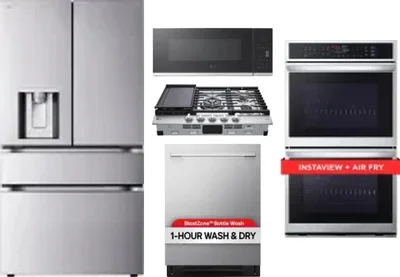 5 Piece Package Includes Refrigerator, Cooktop, Wall Oven, Microwave And Dishwasher