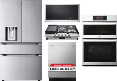 5 Piece Package Includes Refrigerator, Cooktop, Wall Oven, Microwave And Dishwasher