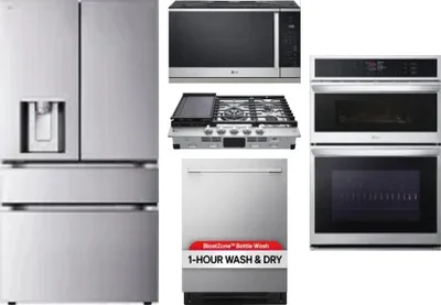5 Piece Package Includes Refrigerator, Cooktop, Wall Oven, Microwave And Dishwasher
