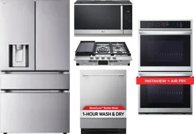 5 Piece Package Includes Refrigerator, Cooktop, Wall Oven, Microwave And Dishwasher