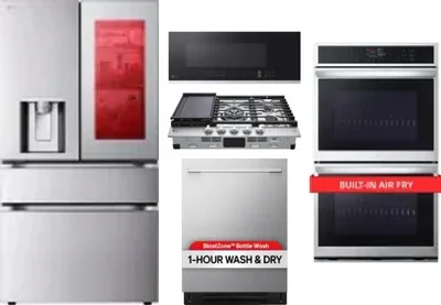 5 Piece Package Includes Refrigerator, Cooktop, Wall Oven, Microwave And Dishwasher