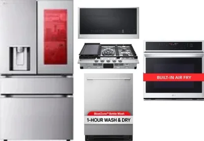 5 Piece Package Includes Refrigerator, Cooktop, Wall Oven, Microwave And Dishwasher