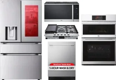 5 Piece Package Includes Refrigerator, Cooktop, Wall Oven, Microwave And Dishwasher
