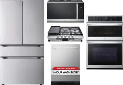 5 Piece Package Includes Refrigerator, Cooktop, Wall Oven, Microwave And Dishwasher