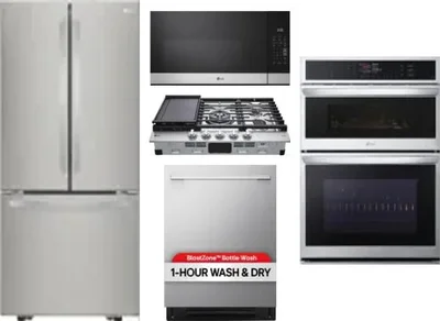 5 Piece Package Includes Refrigerator, Cooktop, Wall Oven, Microwave And Dishwasher