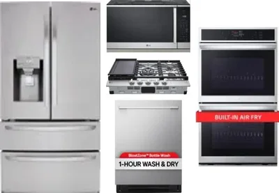5 Piece Package Includes Refrigerator, Cooktop, Wall Oven, Microwave And Dishwasher