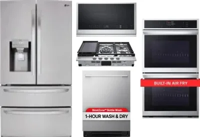5 Piece Package Includes Refrigerator, Cooktop, Wall Oven, Microwave And Dishwasher