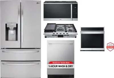 5 Piece Package Includes Refrigerator, Cooktop, Wall Oven, Microwave And Dishwasher