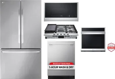 5 Piece Package Includes Refrigerator, Cooktop, Wall Oven, Microwave And Dishwasher