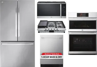 5 Piece Package Includes Refrigerator, Cooktop, Wall Oven, Microwave And Dishwasher