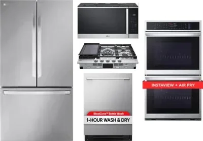 5 Piece Package Includes Refrigerator, Cooktop, Wall Oven, Microwave And Dishwasher