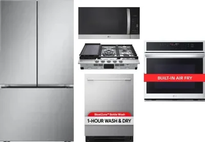 5 Piece Package Includes Refrigerator, Cooktop, Wall Oven, Microwave And Dishwasher