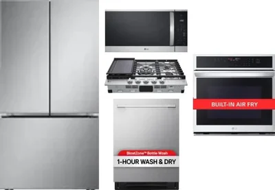 5 Piece Package Includes Refrigerator, Cooktop, Wall Oven, Microwave And Dishwasher