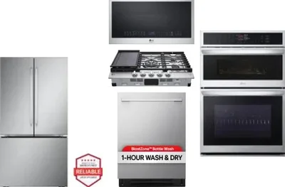 5 Piece Package Includes Refrigerator, Cooktop, Wall Oven, Microwave And Dishwasher