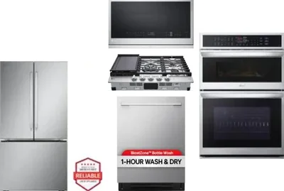5 Piece Package Includes Refrigerator, Cooktop, Wall Oven, Microwave And Dishwasher