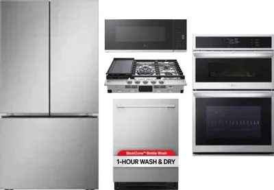 5 Piece Package Includes Refrigerator, Cooktop, Wall Oven, Microwave And Dishwasher